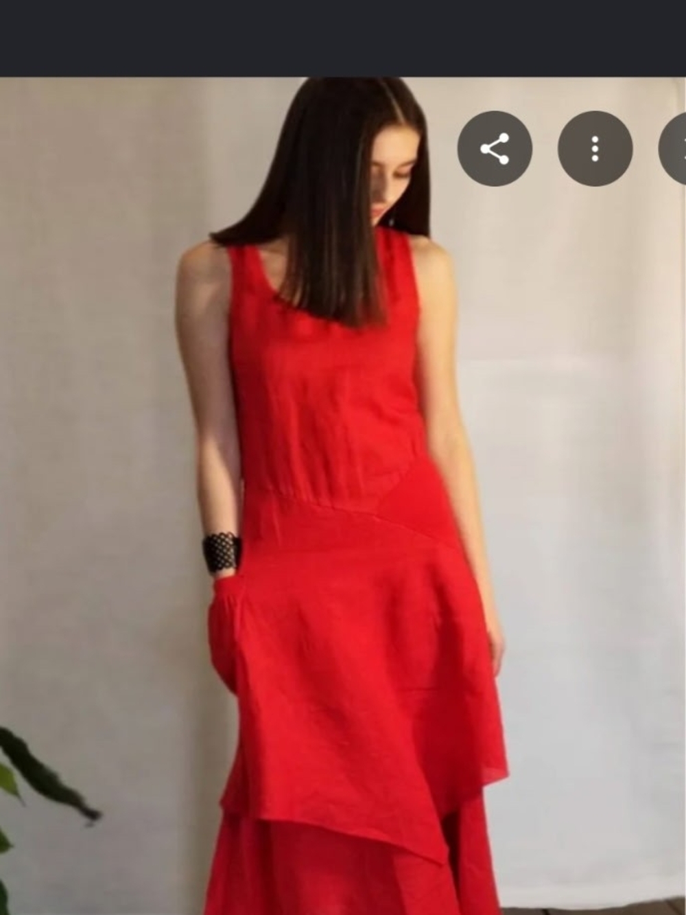 Sleeveless Linen & Cotton Layered Midi Dress